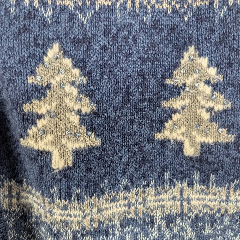 North Crest Sweater Vest Size 1X (14W/16W) Ice Skates, Trees, Snowflakes - Picture 4 of 14